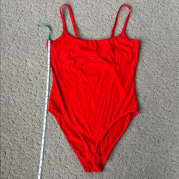 Free People Intimately Bodysuit Red Ribbed One-Piece Layer Women’s Size M NWOT - Picture 7 of 13